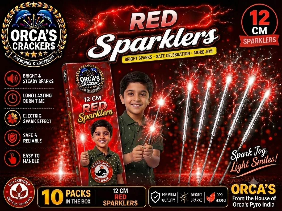 12 CM RED SPARKLERS