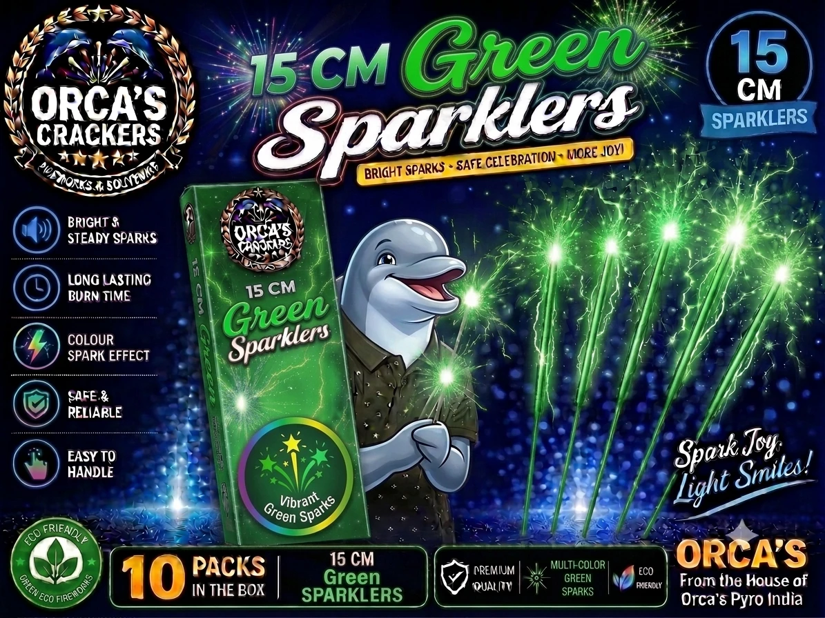 15 CM GREEN SPARKLERS