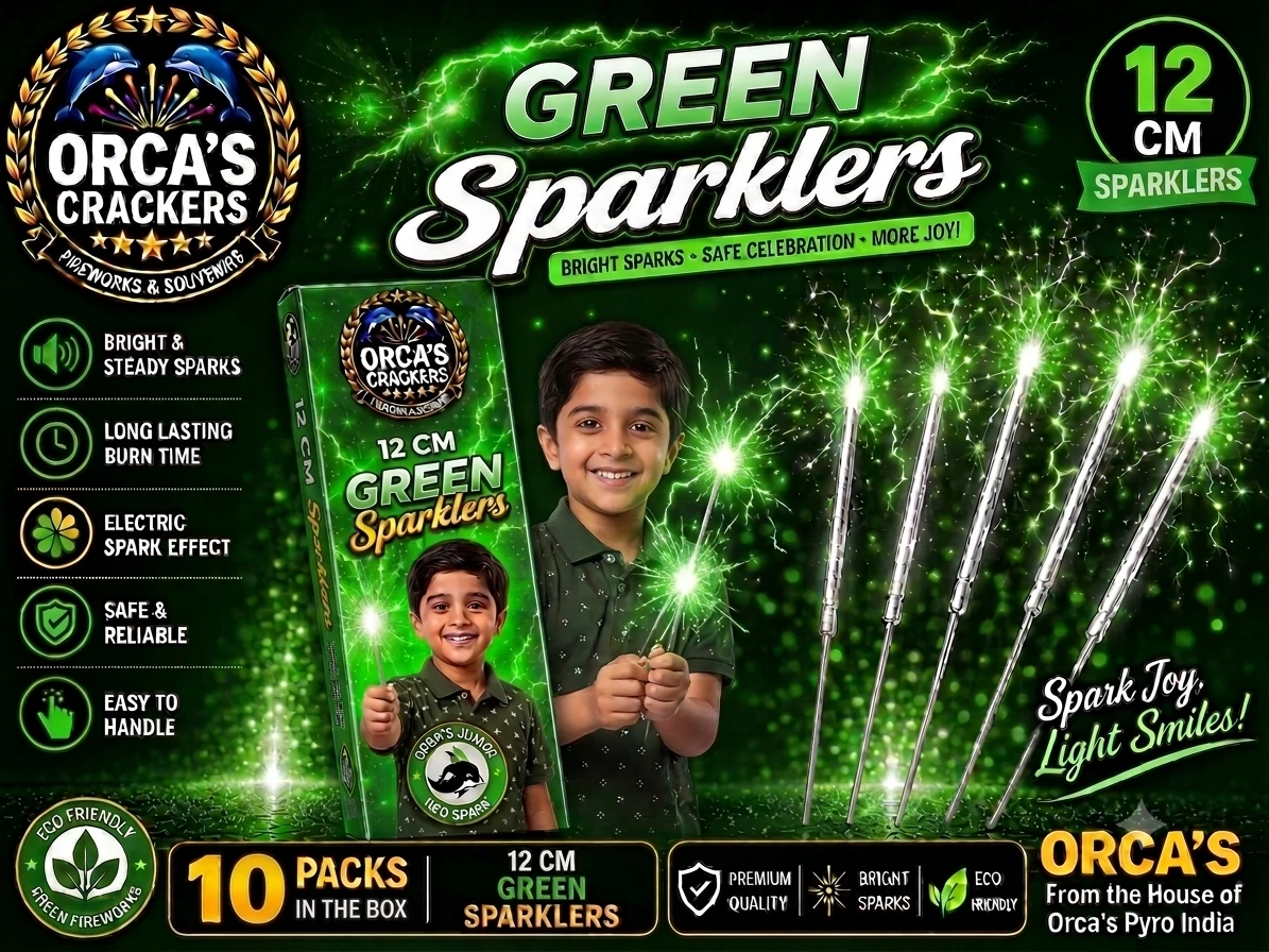 12 CM GREEN SPARKLERS