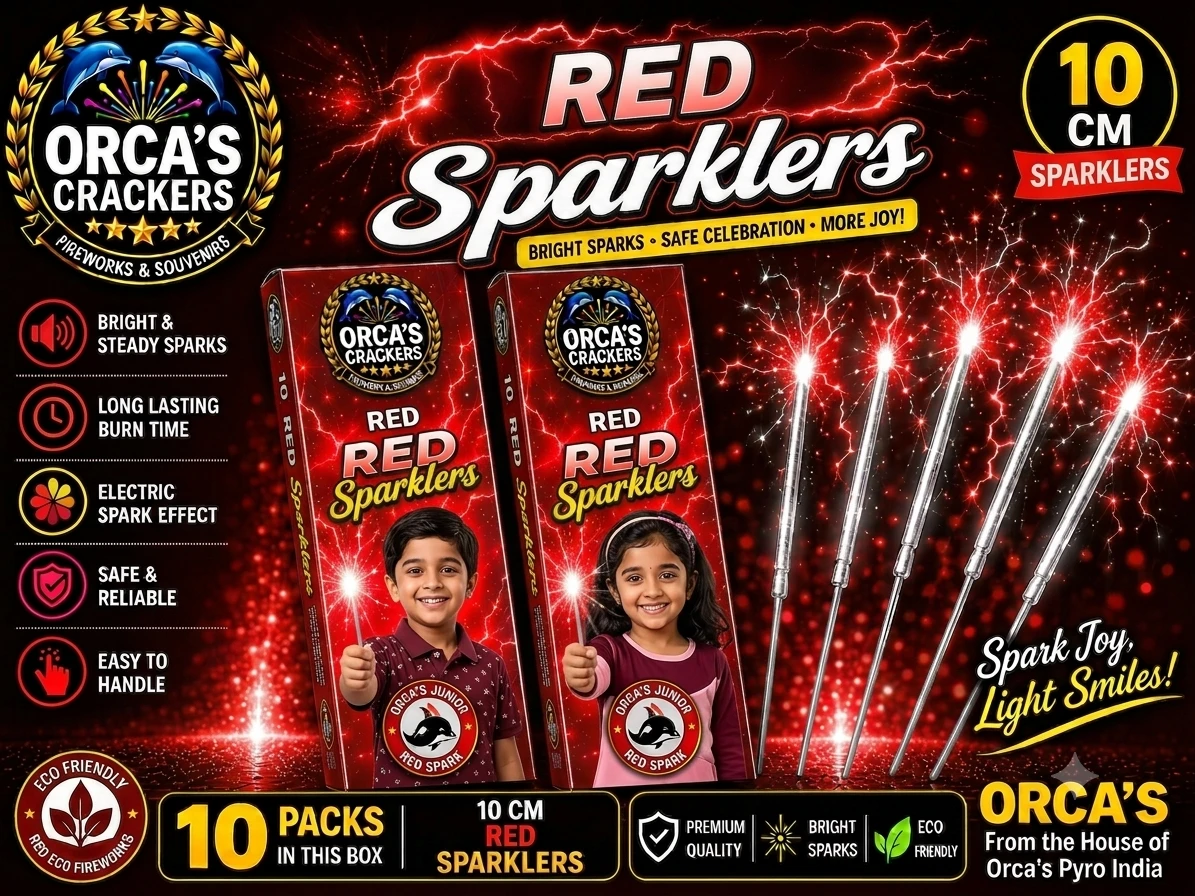 10 CM RED SPARKLERS