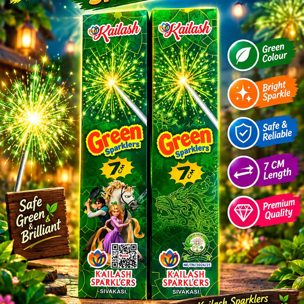 7CM GREEN SPARKLERS