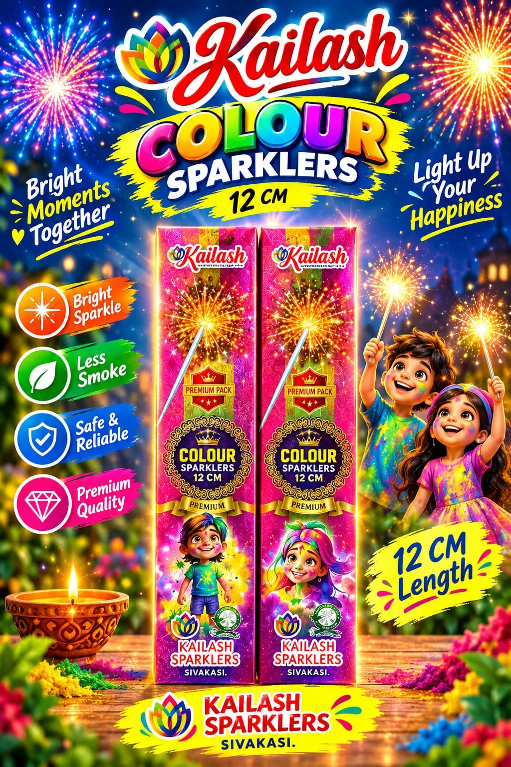 12 CM COLOUR SPARKLERS