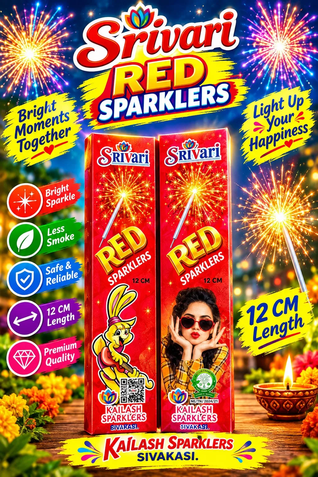 12 CM RED SPARKLERS