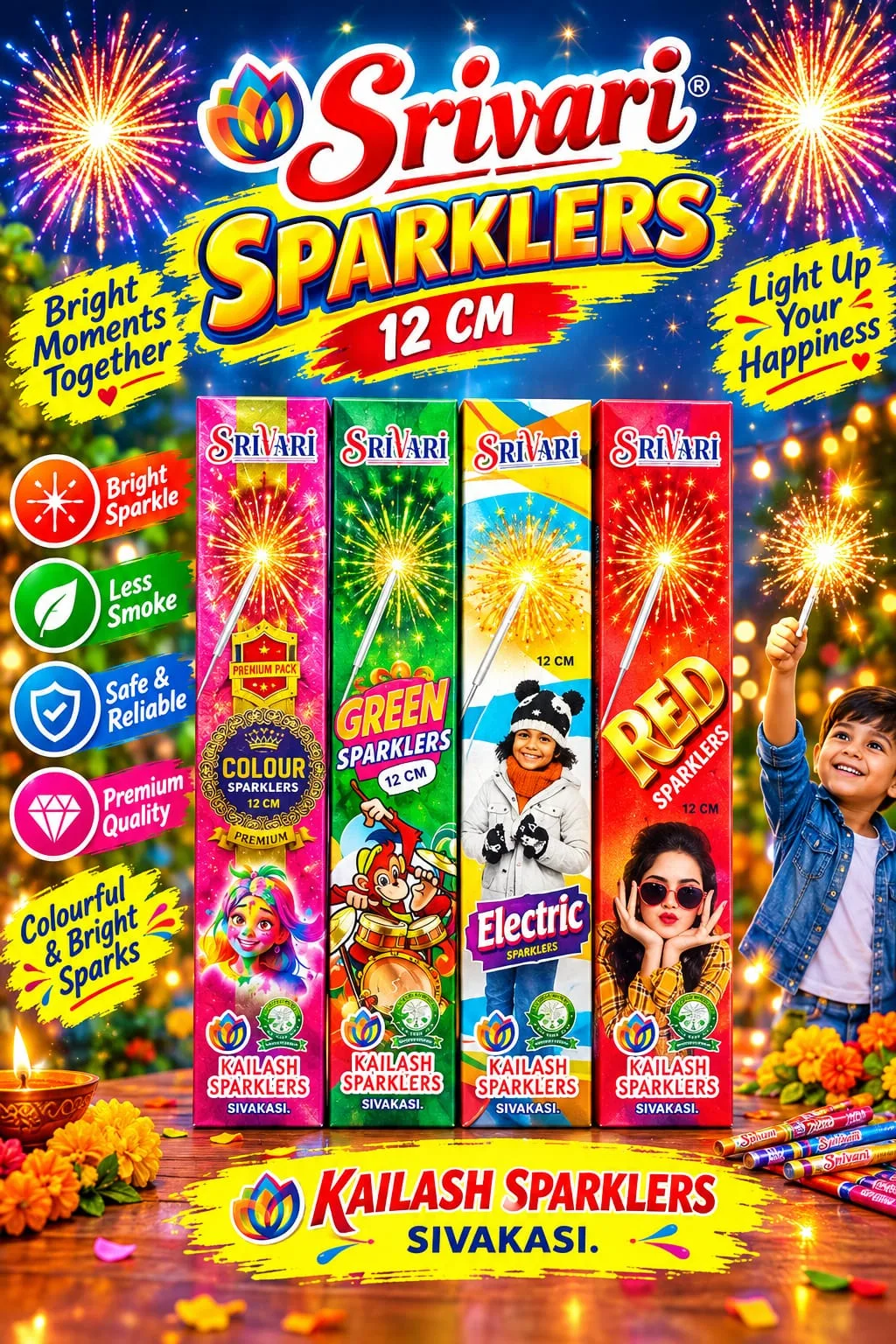 12 CM GREEN SPARKLERS