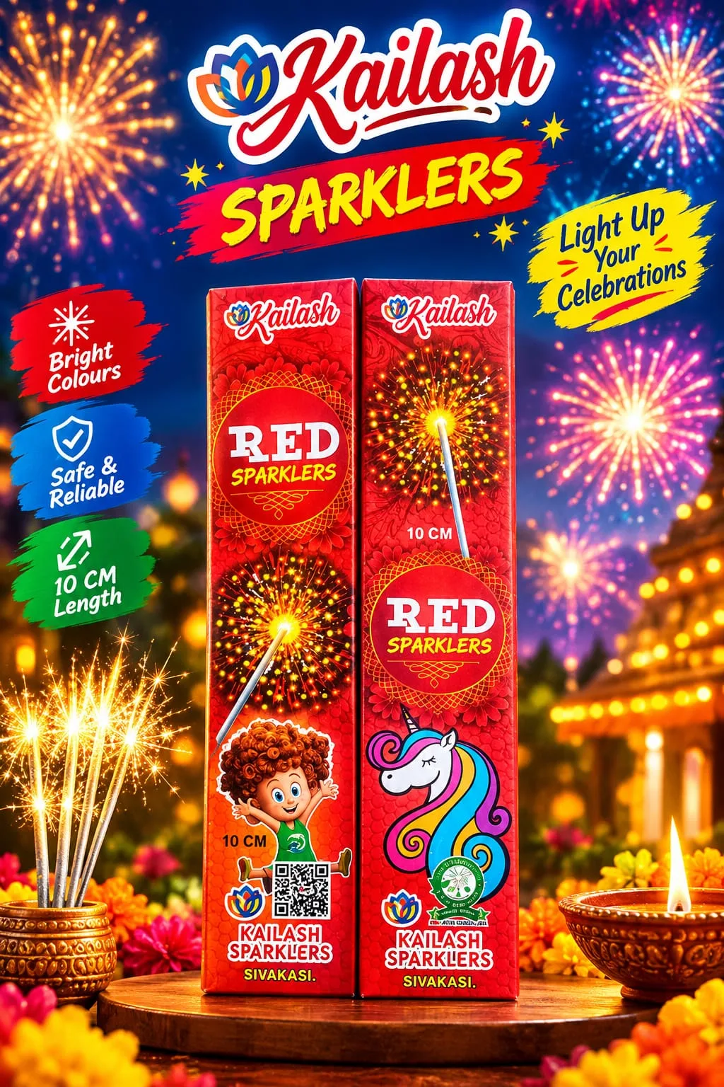 10 CM RED SPARKLERS