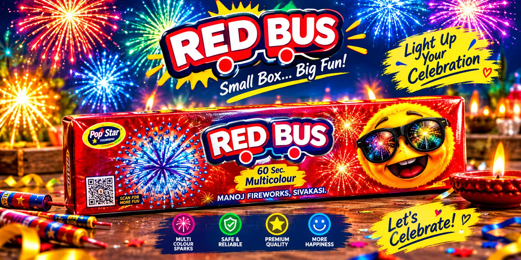 60 Shot Multicolour (Red bus)